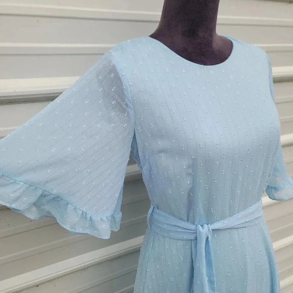 Mello Day Nordstrom Womens Light Blue Flovy Flattering Formal Dress Hi Low Sz S - Picture 10 of 13